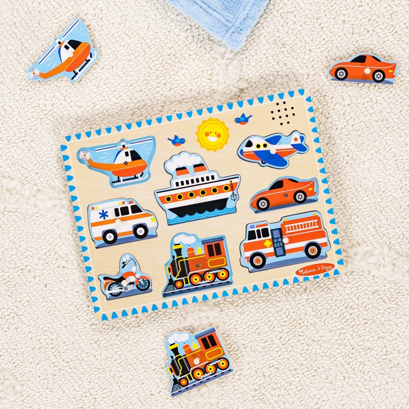 PUZZLE ENCAJE DE MADERA LA GRANJA CON SONIDO MELISSA AND DOUG - VEHICULOS - 6