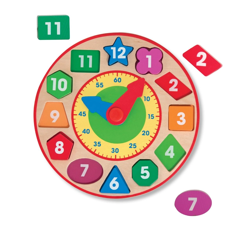 RELOJ CON FIGURAS DE ENCAJE DE MADERA MELISSA AND DOUG - 1