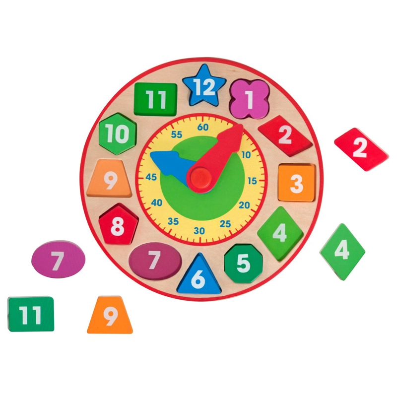 RELOJ CON FIGURAS DE ENCAJE DE MADERA MELISSA AND DOUG - 5