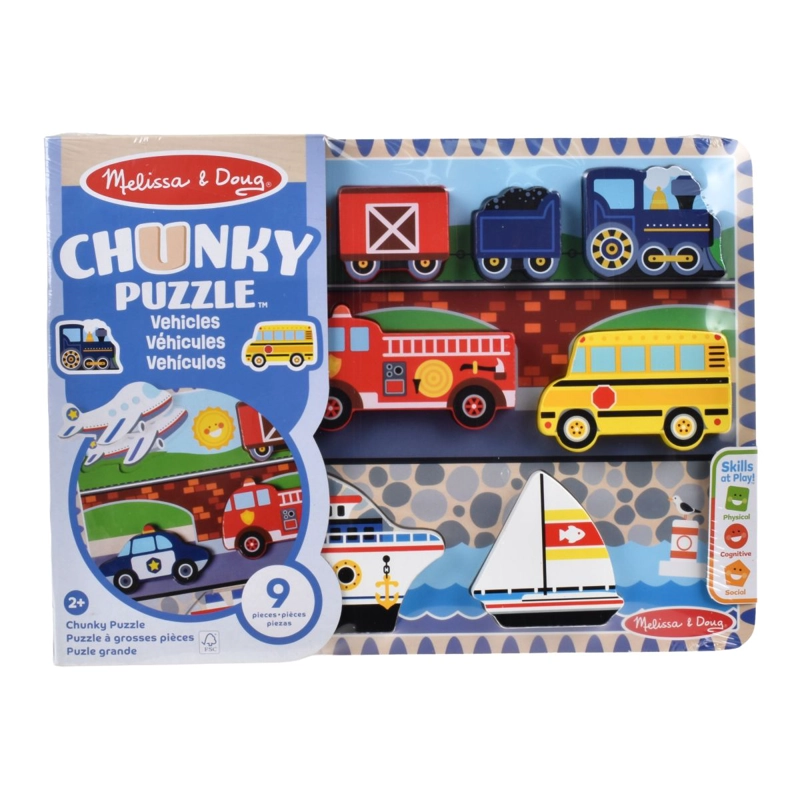 PUZZLE ENCAJE DE MADERA 3D MELISSA AND  DOUG - VEHICULOS - 2