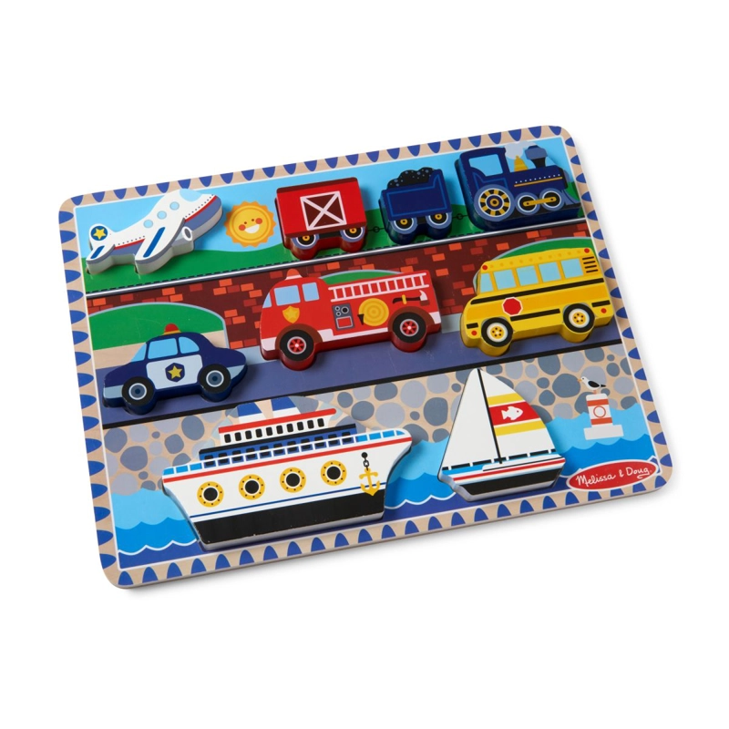 PUZZLE ENCAJE DE MADERA 3D MELISSA AND  DOUG - VEHICULOS - 3