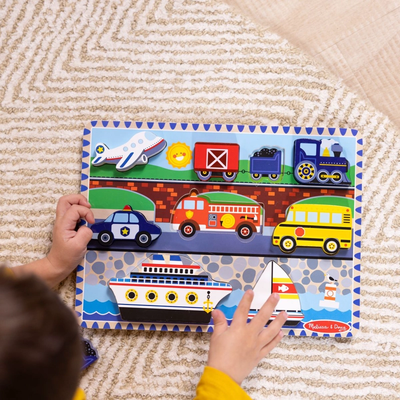 PUZZLE ENCAJE DE MADERA 3D MELISSA AND  DOUG - VEHICULOS - 4