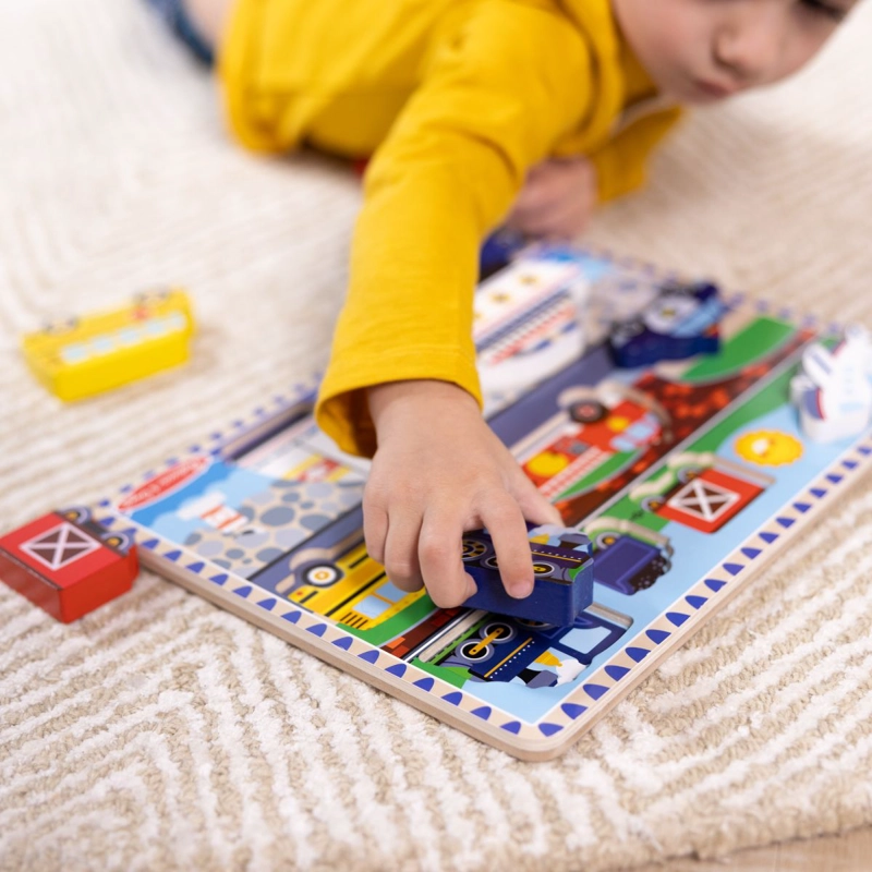 PUZZLE ENCAJE DE MADERA 3D MELISSA AND  DOUG - VEHICULOS - 5