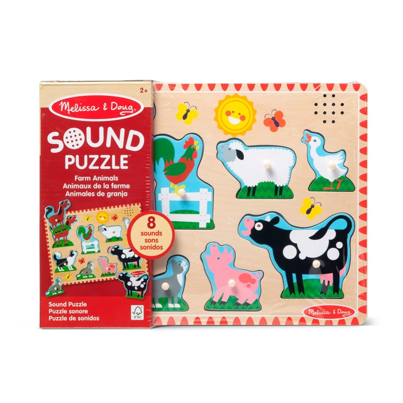 PUZZLE ENCAJE DE MADERA LA GRANJA CON SONIDO MELISSA AND DOUG - ANIMALES DE GRANJA - 2