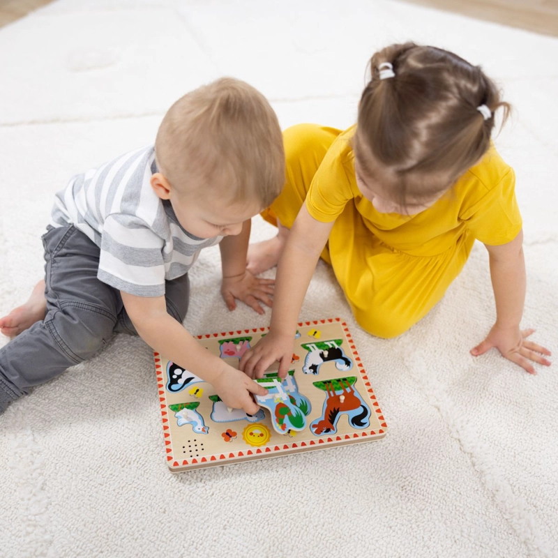 PUZZLE ENCAJE DE MADERA LA GRANJA CON SONIDO MELISSA AND DOUG - ANIMALES DE GRANJA - 6