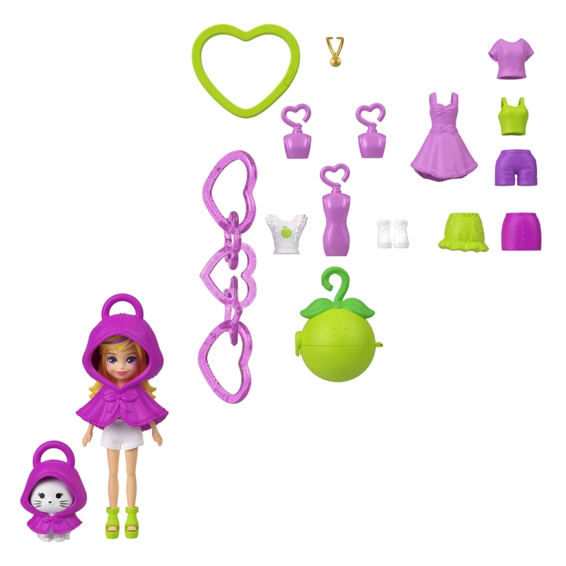 POLLY POCKET LLAVERO FASHION CHARMS - KIT DE LLAVERO MORADO - 1