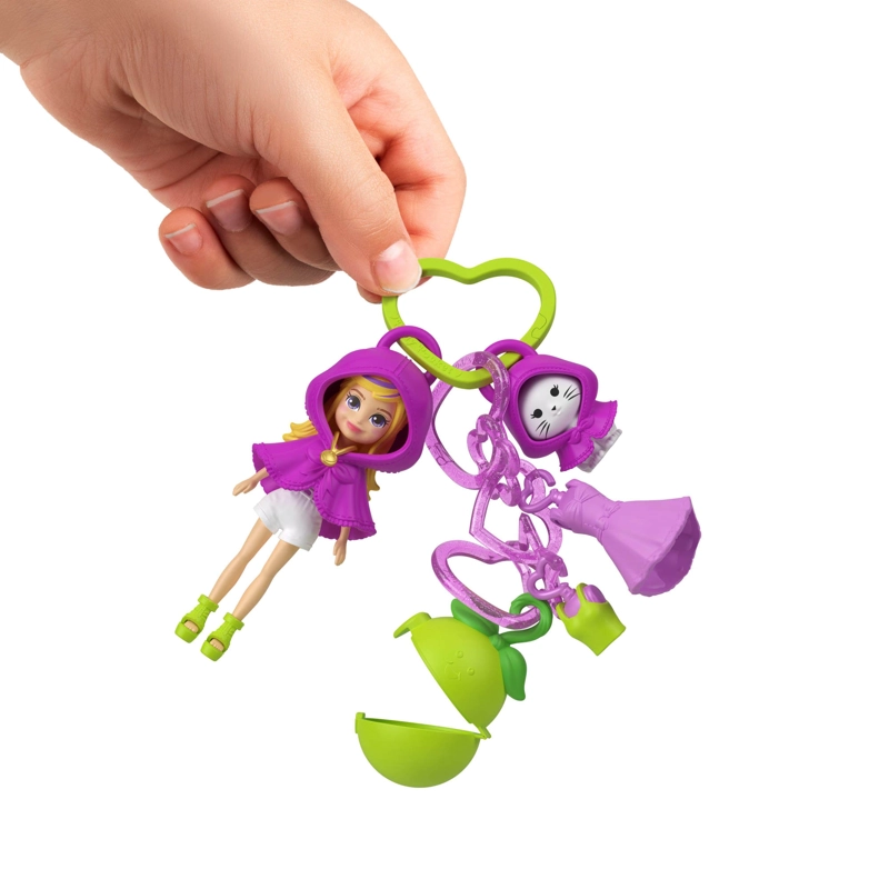 POLLY POCKET LLAVERO FASHION CHARMS - KIT DE LLAVERO MORADO - 5