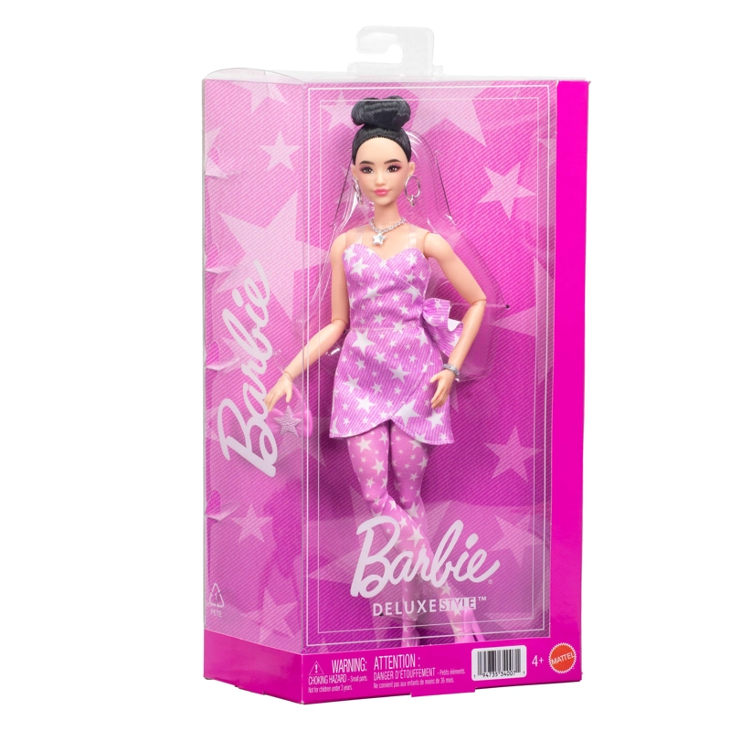 BARBIE FASHIONISTA DELUXE STYLE MUÑECA CON VESTIDO ROSA - 1