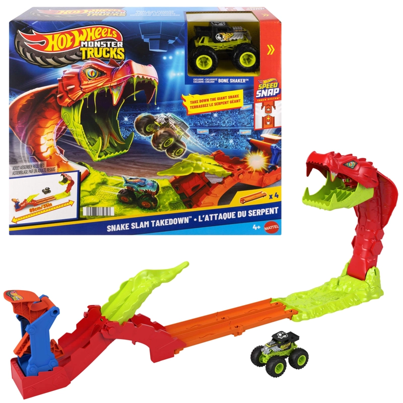 HOT WHEELS  PISTA DE JUGUETE PISTA MONSTER TRUCKS MORDIDA DE SERPIENTE - 1