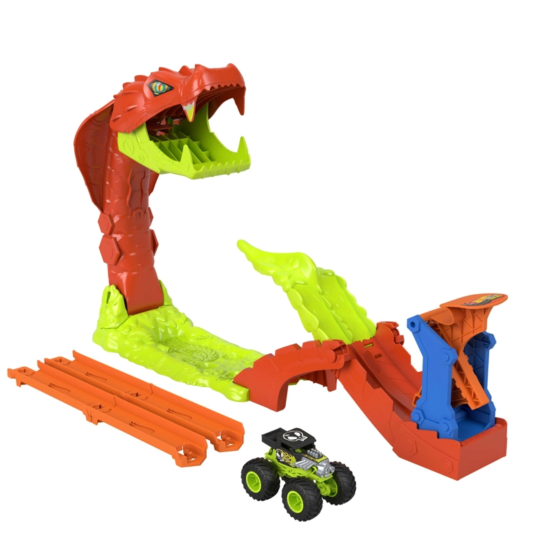 HOT WHEELS  PISTA DE JUGUETE PISTA MONSTER TRUCKS MORDIDA DE SERPIENTE - 7