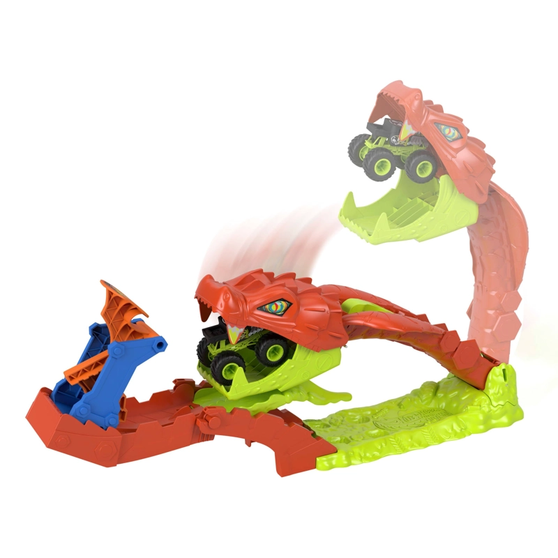HOT WHEELS  PISTA DE JUGUETE PISTA MONSTER TRUCKS MORDIDA DE SERPIENTE - 9