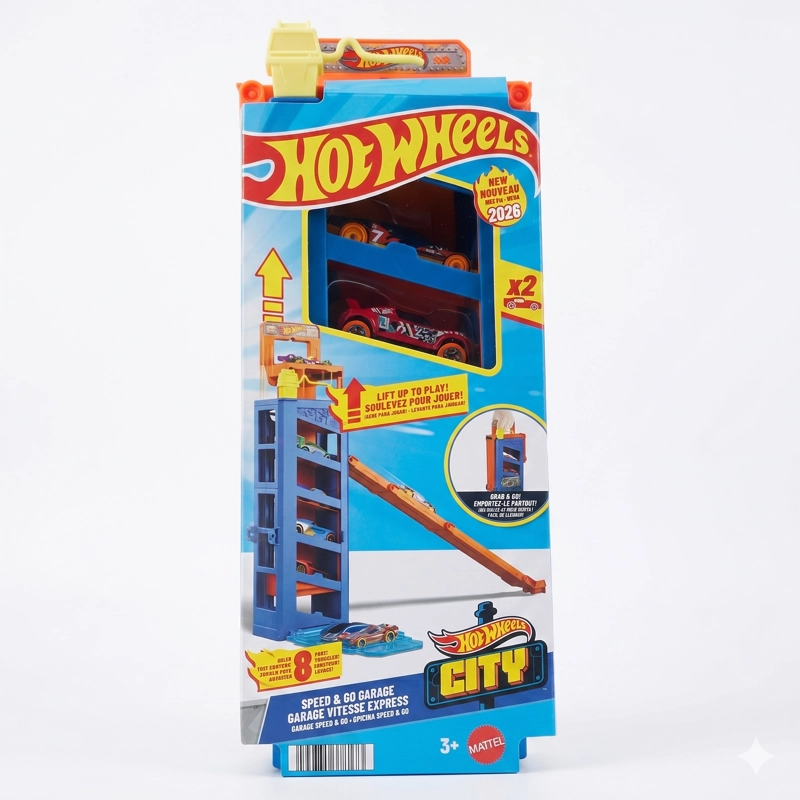 HOT WHEELS ESTACIONAMIENTO PORTATIL - GARAGE SPEED Y GO - 1