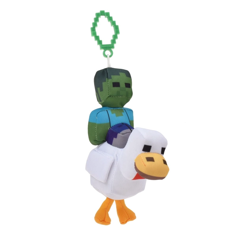 PELUCHE CON CLIP MINECRAFT - GALLINA CON ZOMBIE - 1