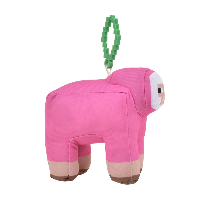 PELUCHE CON CLIP MINECRAFT - OVEJA ROSA - 2
