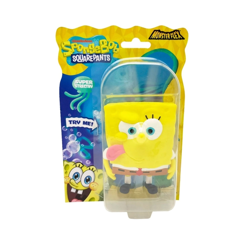 FIGURA STRECH DE GOMA DE 11 A 15 CMS QUE SE ESTIRA BOB ESPONJA -  BOB ESPONA LENGUA AFUERA - 2