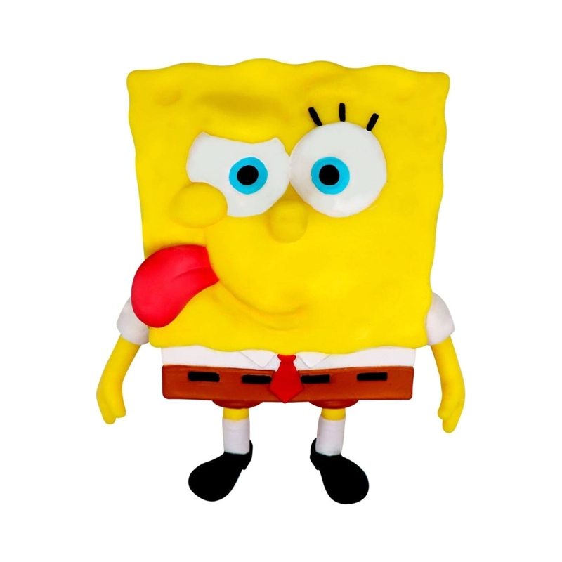 FIGURA STRECH DE GOMA DE 11 A 15 CMS QUE SE ESTIRA BOB ESPONJA -  BOB ESPONA LENGUA AFUERA - 3