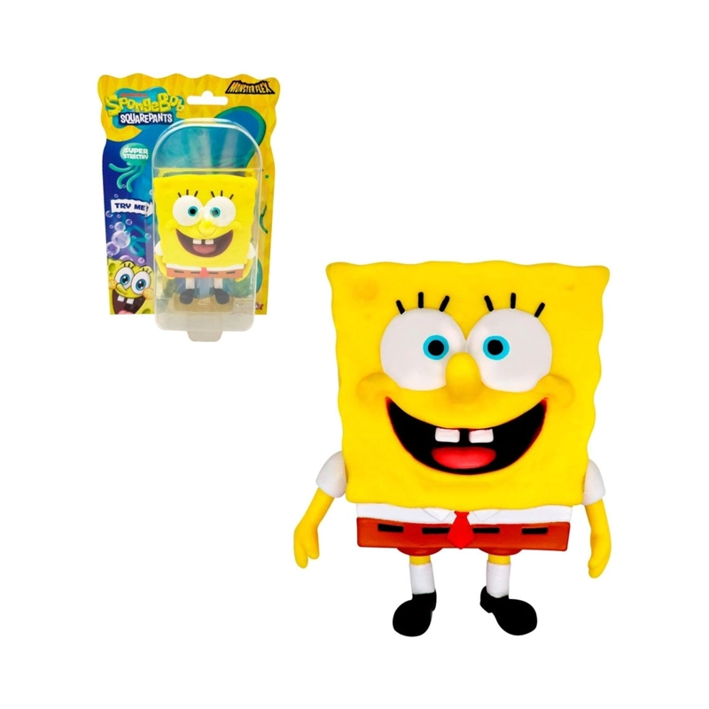 FIGURA STRECH DE GOMA DE 11 A 15 CMS QUE SE ESTIRA BOB ESPONJA - BOB ESPONJA FELIZ - 1