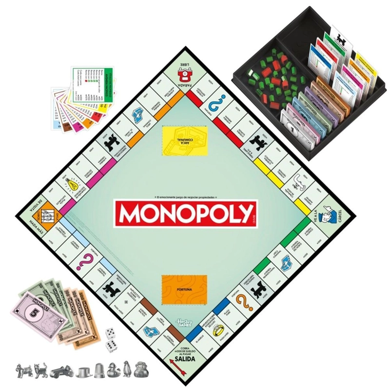 JUEGO DE MESA MONOPOLY CL�SICO HASBRO - 5