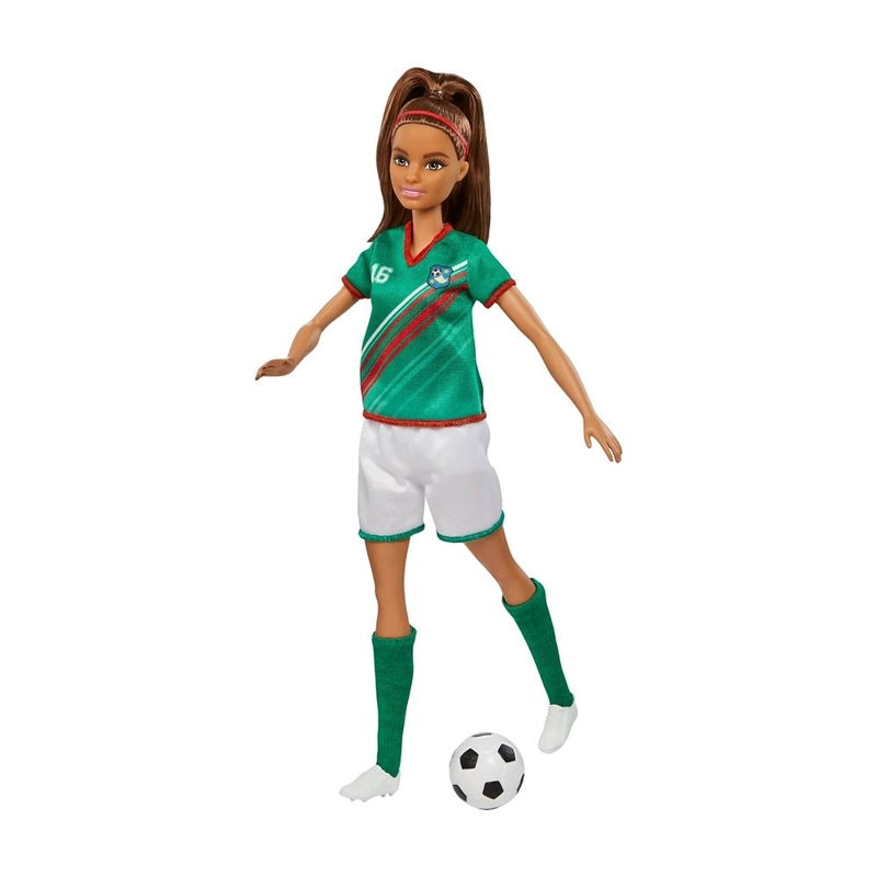 BARBIE JUGADORA DE FUTBOL PLAYERA VERDE - 1