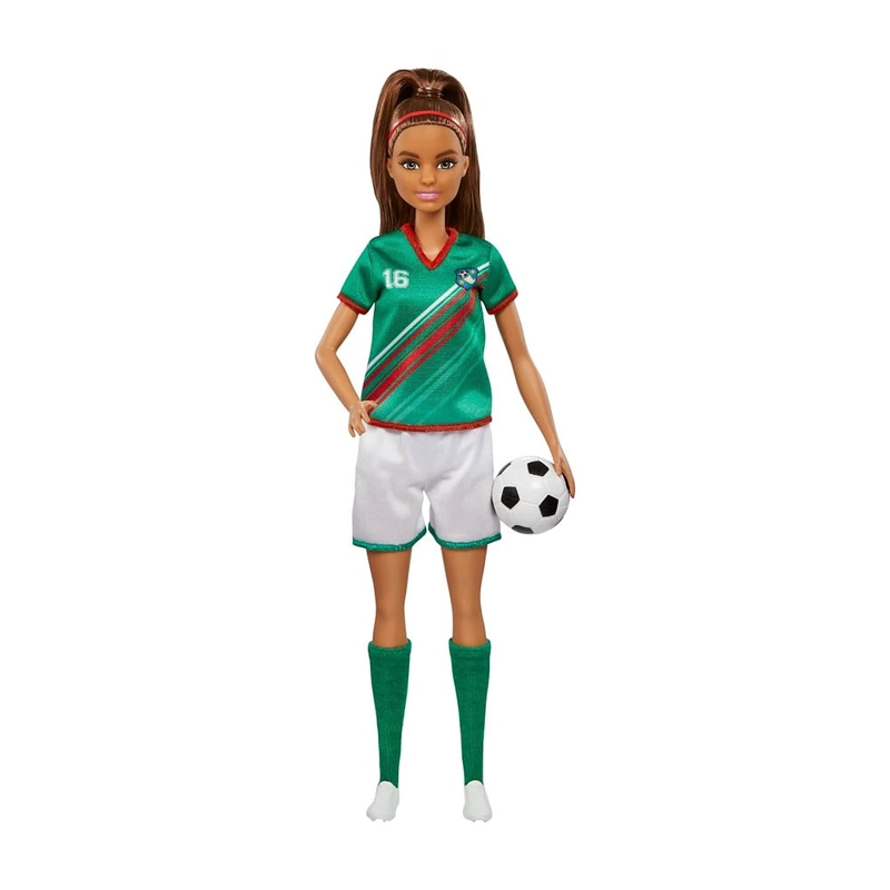 BARBIE JUGADORA DE FUTBOL PLAYERA VERDE - 4