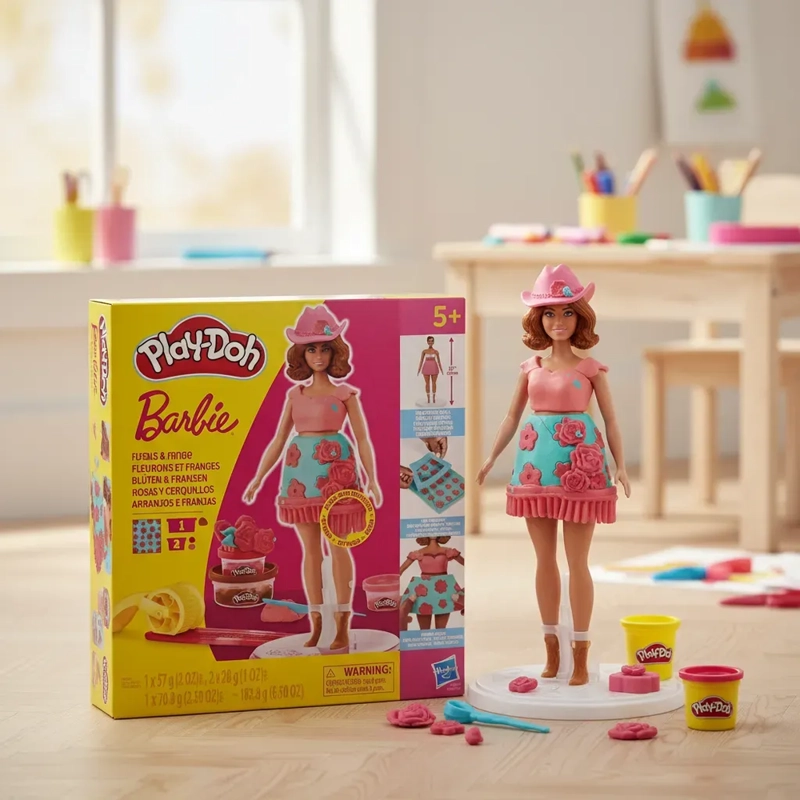 PLAY-DOH BARBIE MUÑECAS - ROSAS Y CERQUILLOS - 1