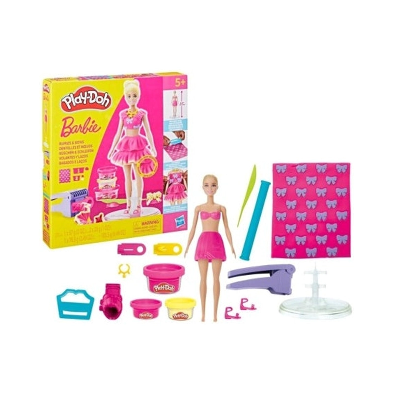 PLAY-DOH BARBIE MUÑECAS - VOLANTES Y LAZOS - 4