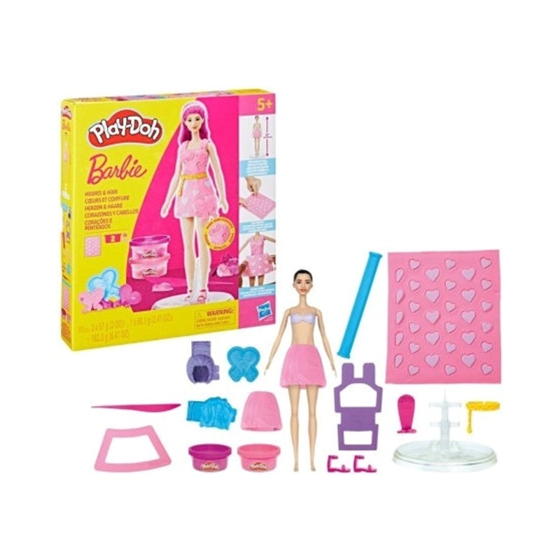 PLAY-DOH BARBIE MUÑECAS - CORAZONES Y CABELLOS - 6