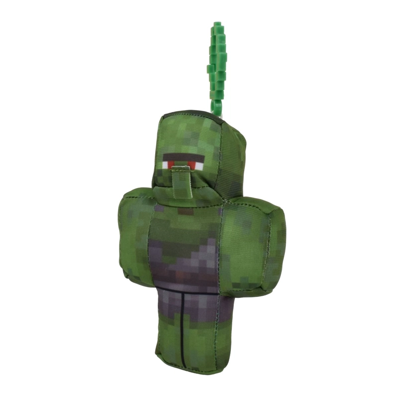 PELUCHE CON CLIP MINECRAFT - ALDEANO ZOMBIE - 1