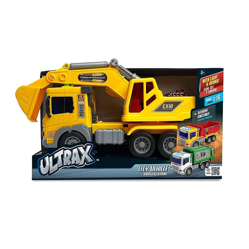 VEHICULO DE CIUDAD CAMIONES A FRICCION CON LUZ Y SONIDO EN ESCALA 1:16  ULTRAX - 2