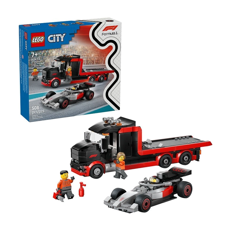 CAMION DE EXHIBICION DE F1 CON AUTO DE CARRERAS AUDI F1 LEGO CITY F1 - 1