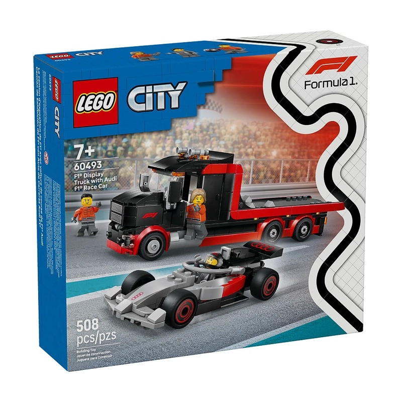 CAMION DE EXHIBICION DE F1 CON AUTO DE CARRERAS AUDI F1 LEGO CITY F1 - 2