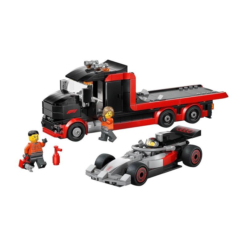 CAMION DE EXHIBICION DE F1 CON AUTO DE CARRERAS AUDI F1 LEGO CITY F1 - 3