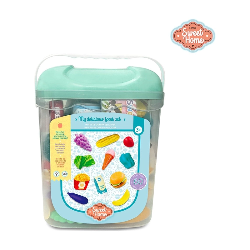 BALDE DE COMIDA DE JUGUETE CON 60 ACCESORIOS SWEET HOME - 1