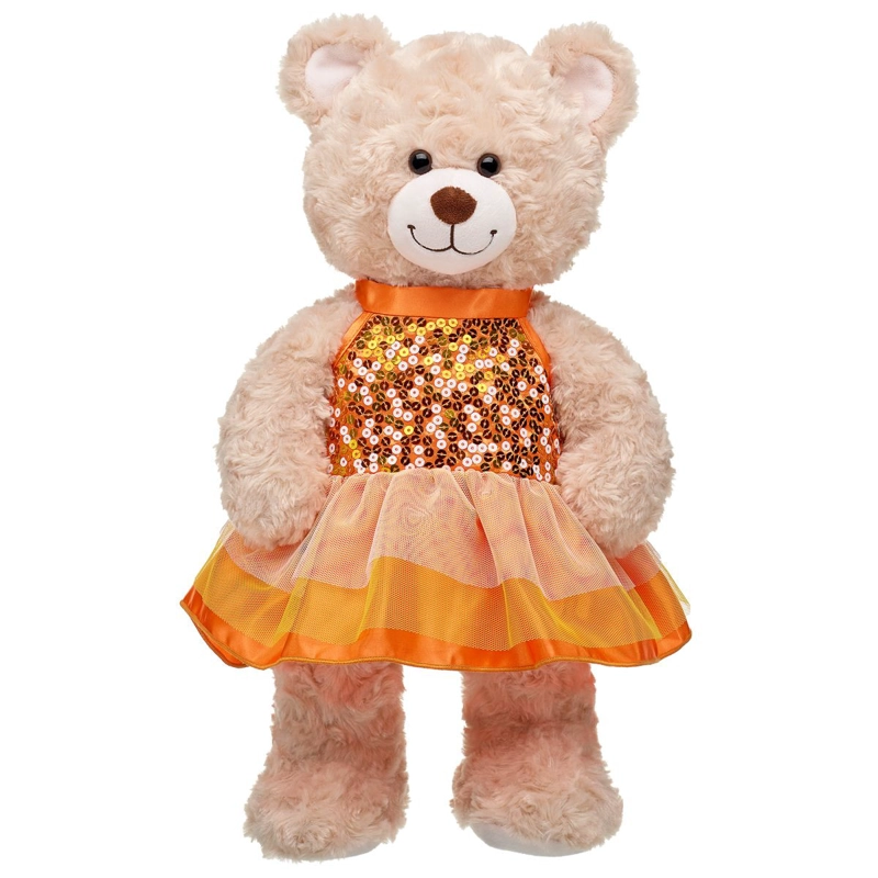 VESTIDO TOP LENTEJUELA NARANJO BUILD-A-BEAR - 2