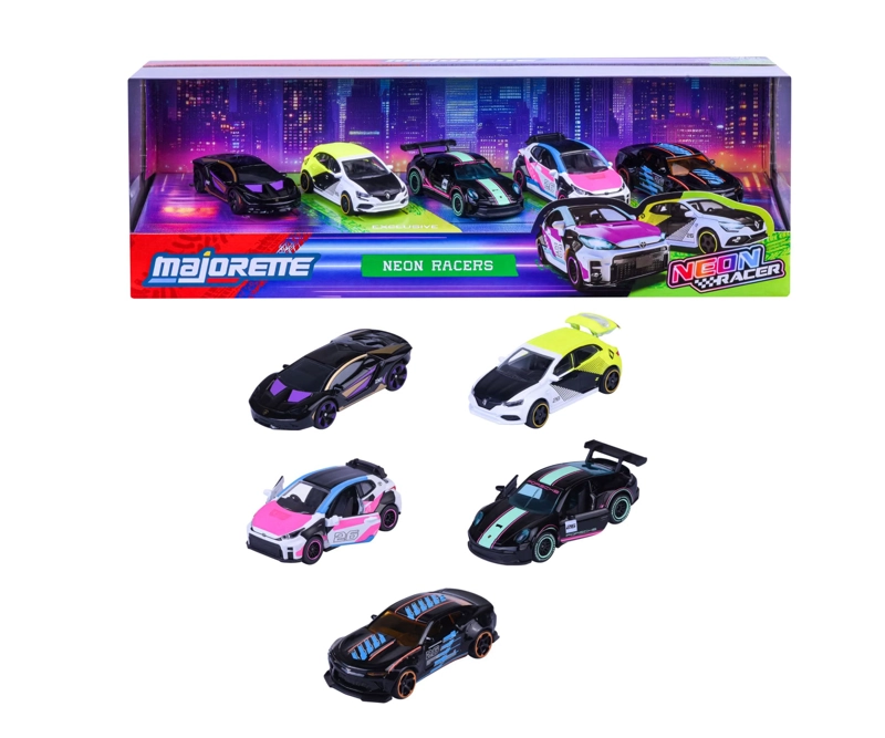 SET 5 VEHICULOS NEON MAJORETTE - 1