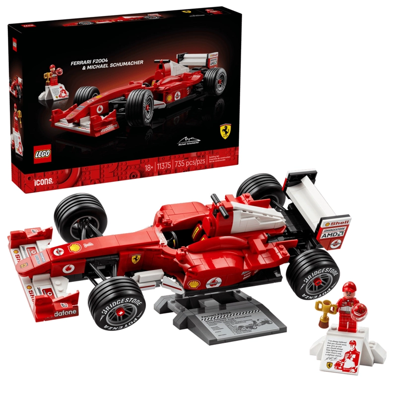 FERRARI F2004 Y MICHAEL SCHUMACHER LEGO ICONS - 1