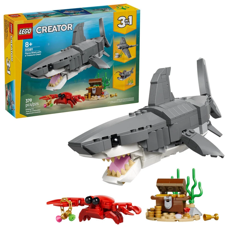 TIBURON FEROZ CON COFRE DEL TESORO LEGO CREATOR - 1