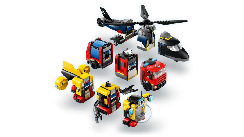 REMIX HELICOPTERO CAMION DE BOMBEROS Y SUBMARINO LEGO CITY - 3