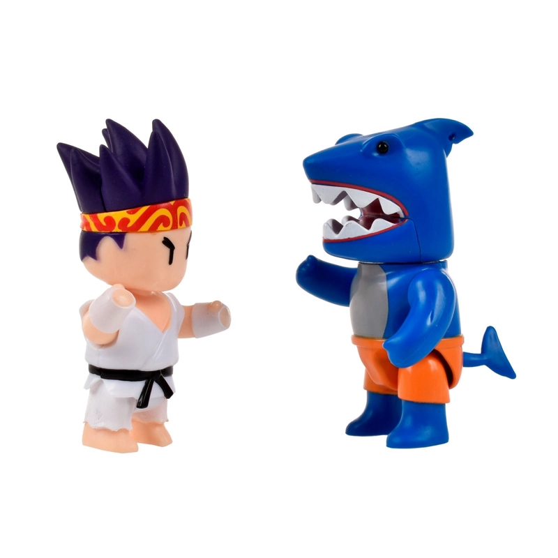 PACK 2 FIGURAS 8 CMS  ARTICULADAS  STUMBLE GUYS - SENSEI FIREFIST AND MEGALODON - 6