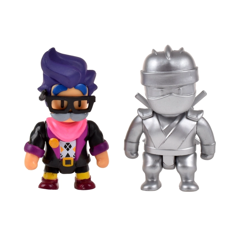 PACK 2 FIGURAS 8 CMS  ARTICULADAS  STUMBLE GUYS - THE ARCHITECT AND METAL NINJA - 1