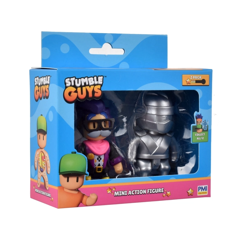 PACK 2 FIGURAS 8 CMS  ARTICULADAS  STUMBLE GUYS - THE ARCHITECT AND METAL NINJA - 2
