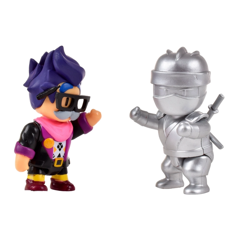 PACK 2 FIGURAS 8 CMS  ARTICULADAS  STUMBLE GUYS - THE ARCHITECT AND METAL NINJA - 6