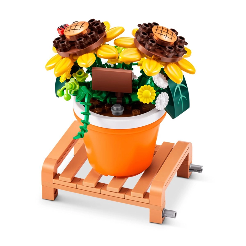 SET DE BLOQUES GARDEN MAX - CON DIFERENTES MODELOS DE PIEZAS - POT SUNFLOWER - 4