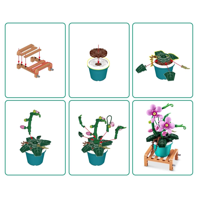 SET DE BLOQUES GARDEN MAX - CON DIFERENTES MODELOS DE PIEZAS - PHALAENOPSIS - 5
