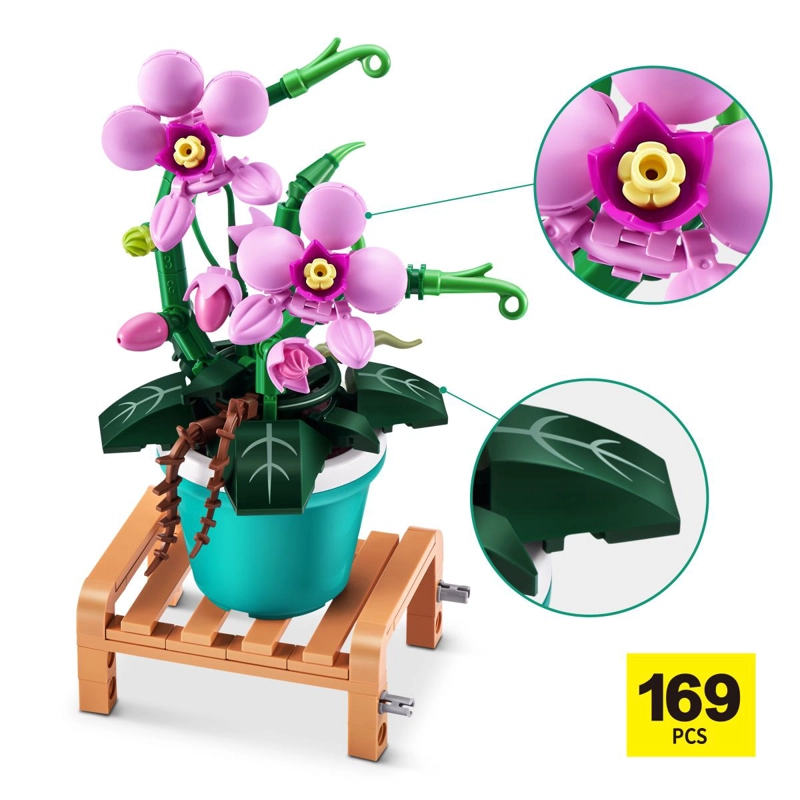 SET DE BLOQUES GARDEN MAX - CON DIFERENTES MODELOS DE PIEZAS - PHALAENOPSIS - 6