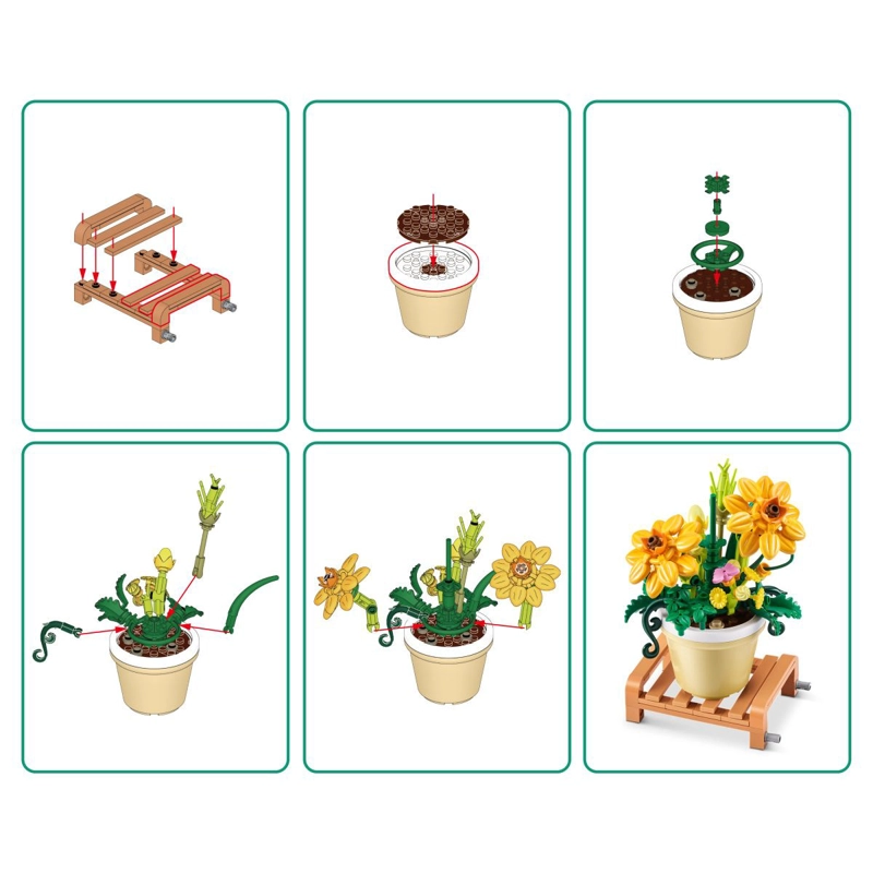 SET BLOQUES GARDEN MAX - CONDIFERENTES MODELOS DE PIEZAS - COSMOS SULPHUREUS - 5