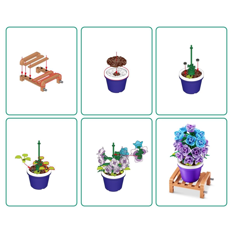 SET DE BLOQUES GARDEN MAX CON DIFERENTES MODELOS DE PIEZAS - CAMPANULA - 5