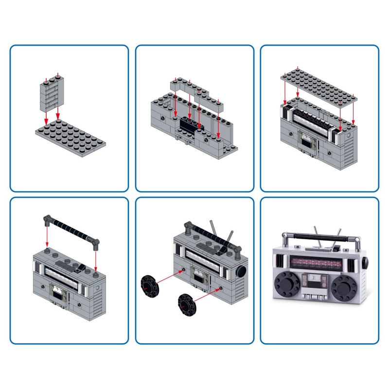 SET BLOQUES RETRO MAX - CON DIFERENTES MODELOS DE PIEZAS - RADIO CASSETTE - 5