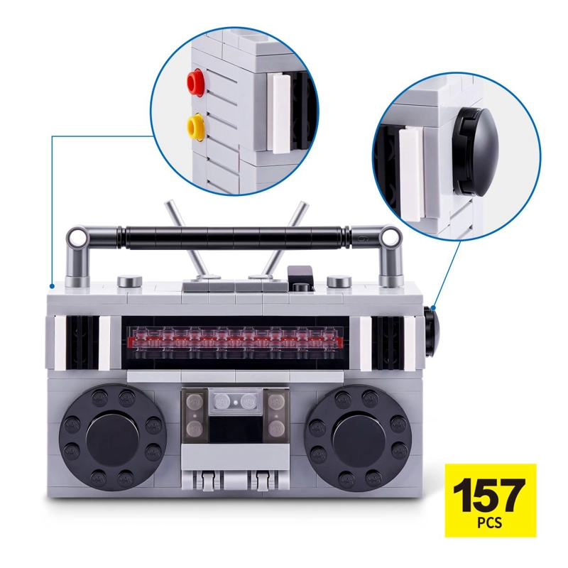 SET BLOQUES RETRO MAX - CON DIFERENTES MODELOS DE PIEZAS - RADIO CASSETTE - 6