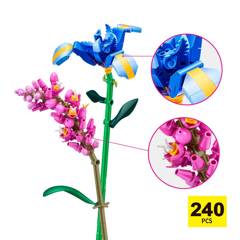 SET BLOQUES FLORES MAX - CON DIFERENTES MODELOS DE PIEZAS - IRIS Y PERSICARIA - 6